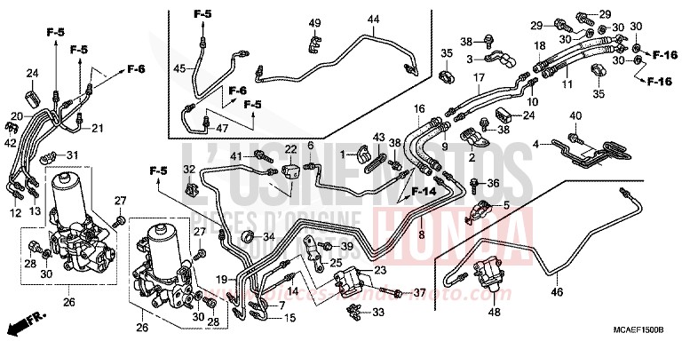 VALVE CONTROLE PROPORTIONNEL de Gold Wing PEARL GLARE WHITE (NHB53) de 2015